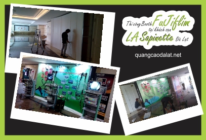 thi cong booth cho fujiflim tai khach san la sapinette da lat